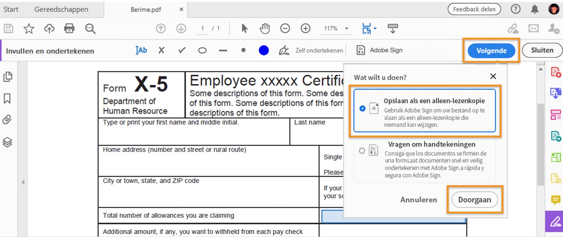 Een alleen-lezenkopie opslaan