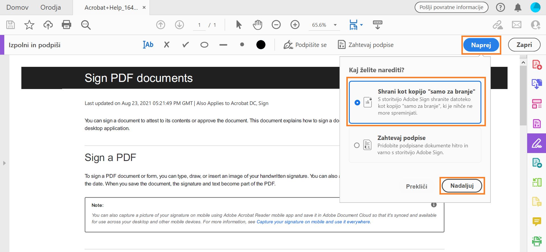 Shrani kopijo &quot;samo za branje&quot;