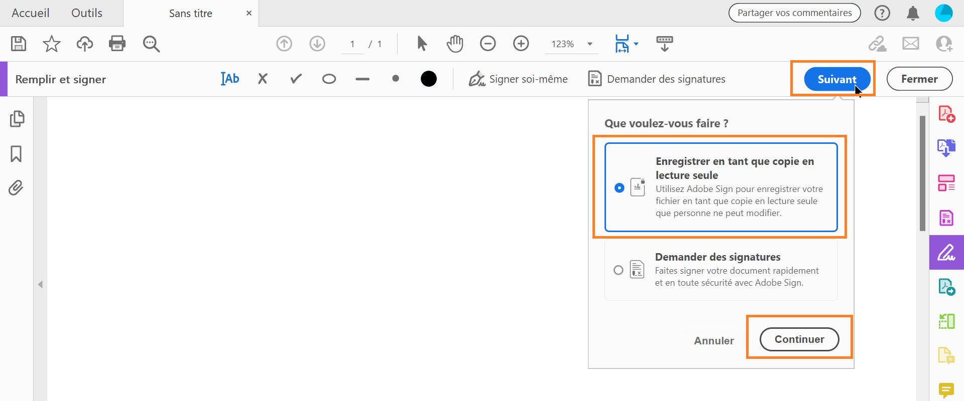Enregistrement d’une copie en lecture seule