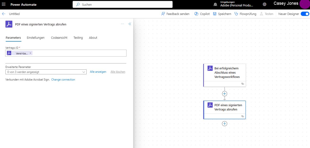 Abgeschlossene Acrobat Sign-Vereinbarung auf SharePoint speichern