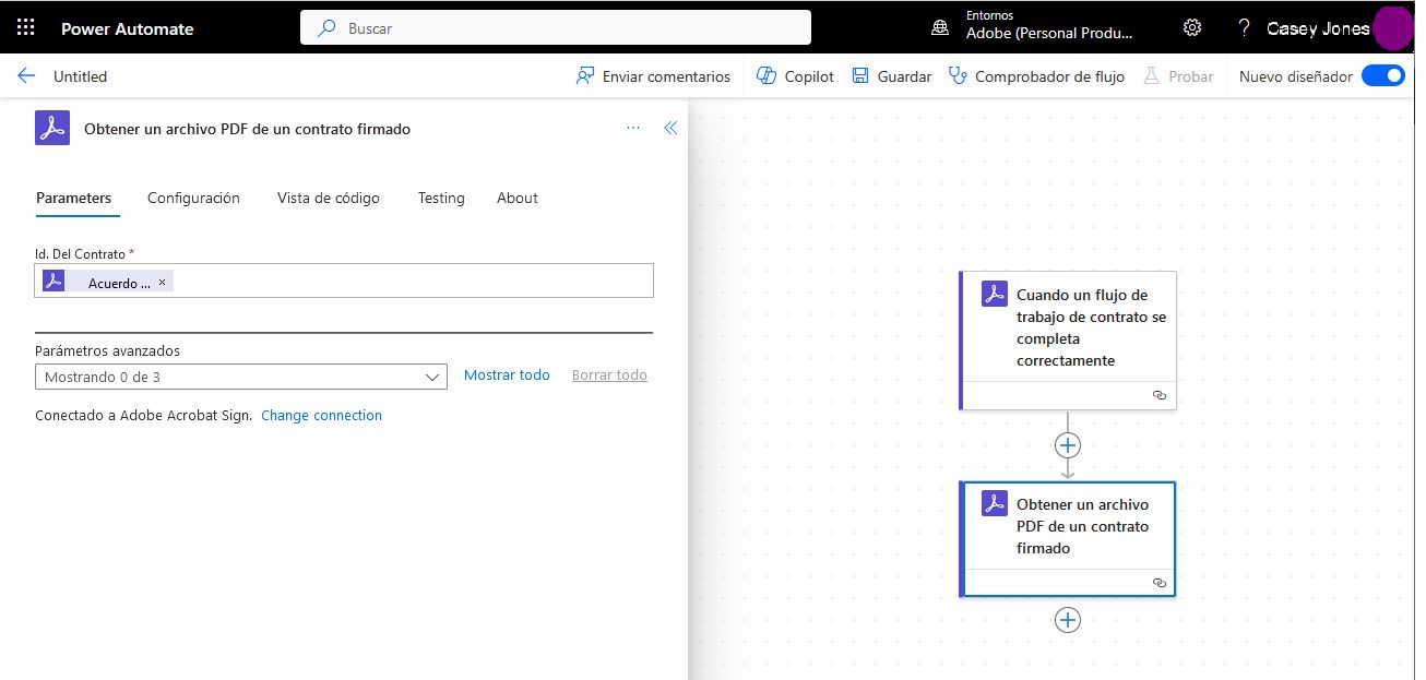 Guardar un acuerdo de Acrobat Sign completado en SharePoint