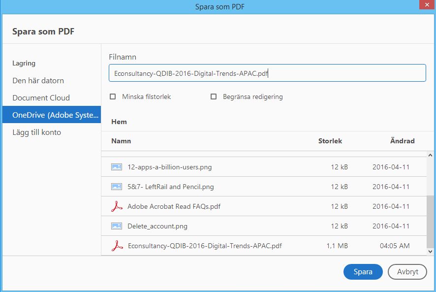 Anpassad spara som-dialogruta