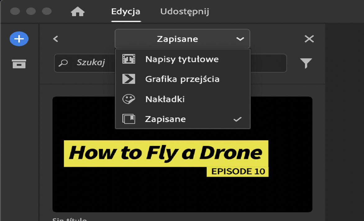 Sekcja Zapisane Przeglądarki multimediów