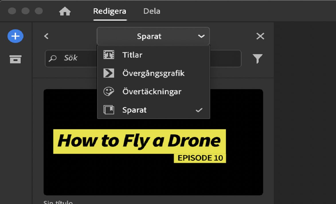 Sparade avsnitt i Mediebläddraren för grafik