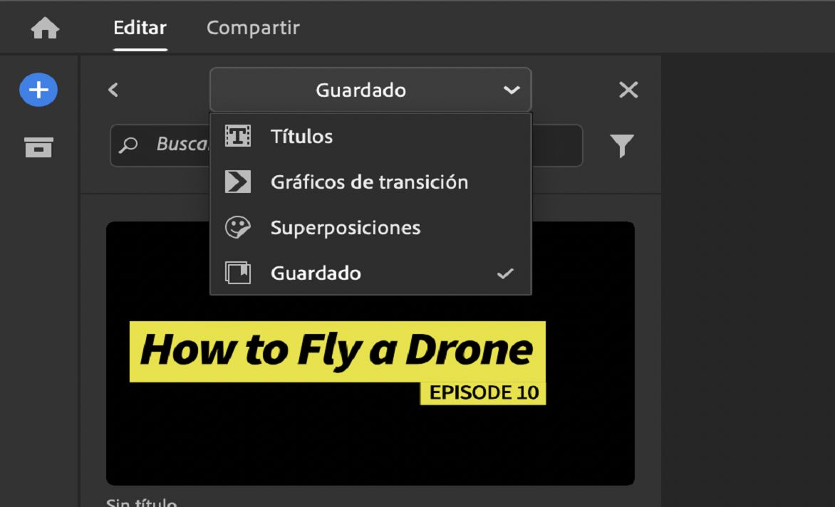 Sección Guardados del Navegador de medios gráficos