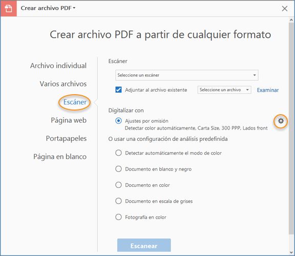 Nueva interfaz de usuario para la aplicación Scan