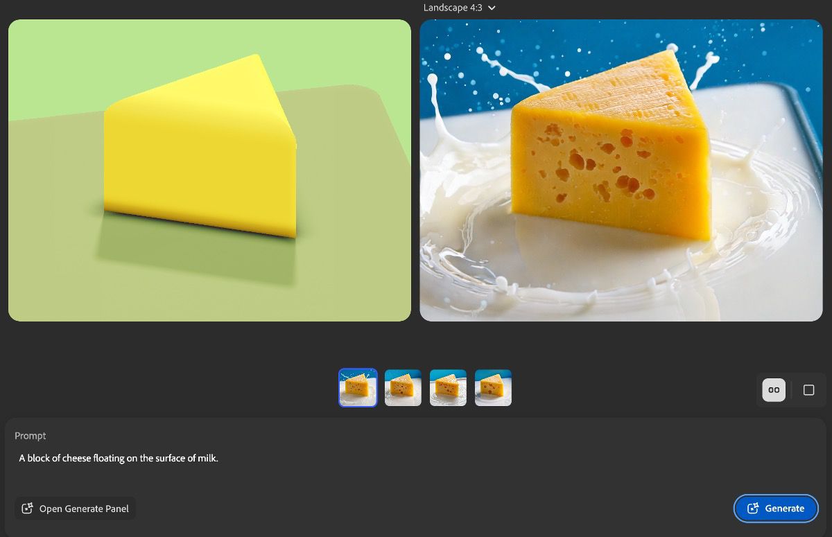 3D シーンから画像が生成され、ダウンロードする形式を選択するバリエーションがあります。