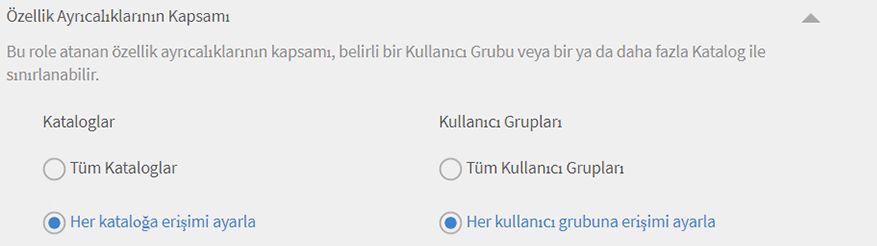 Özellik ayrıcalıklarının kapsamı