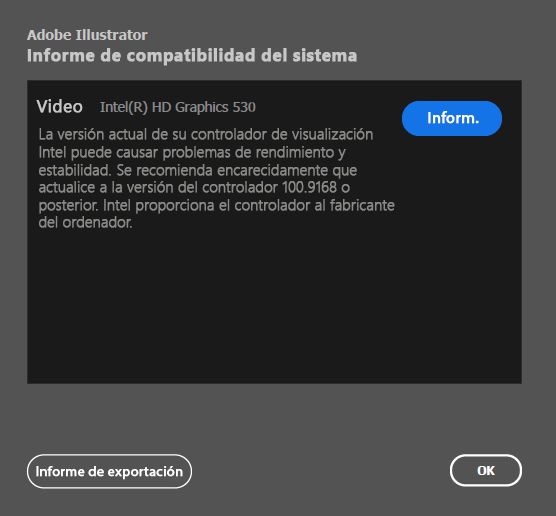 Informe de compatibilidad del sistema para los controladores de GPU INTEL
