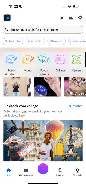 Plakboek voor collage op het beginscherm