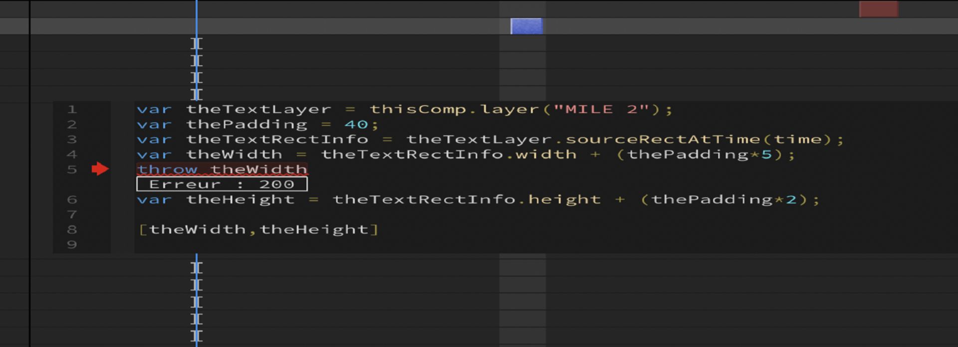 Throw pour déboguer les expressions en ligne