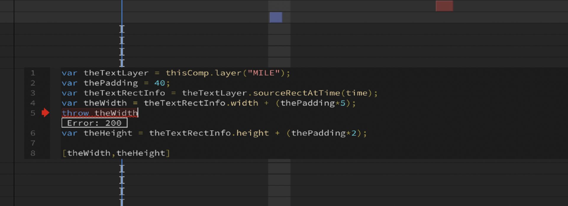 Toma para depurar expresiones en línea
