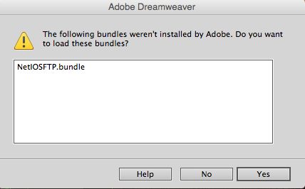 Invite de confirmation pour le chargement de bibliothèques tierces