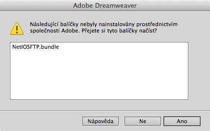 Potvrzení načtení knihoven třetí strany