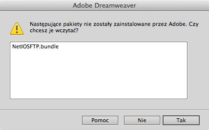 Potwierdzenie wczytywania bibliotek firm zewnętrznych