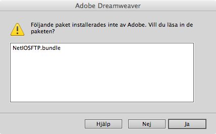 Bekräftelse för att läsa in bibliotek från tredje part