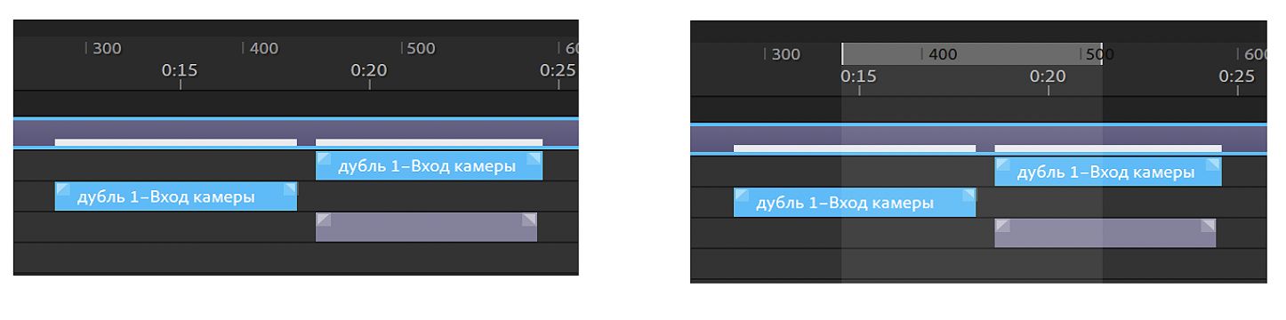 а) Рабочая область отключена, б) рабочая область включена