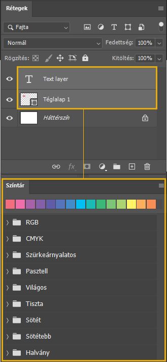 Színtárak alkalmazása a rétegeken