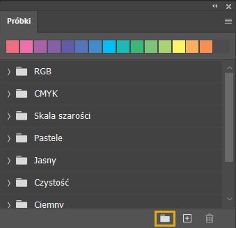 Tworzenie nowej grupy w panelu Próbki