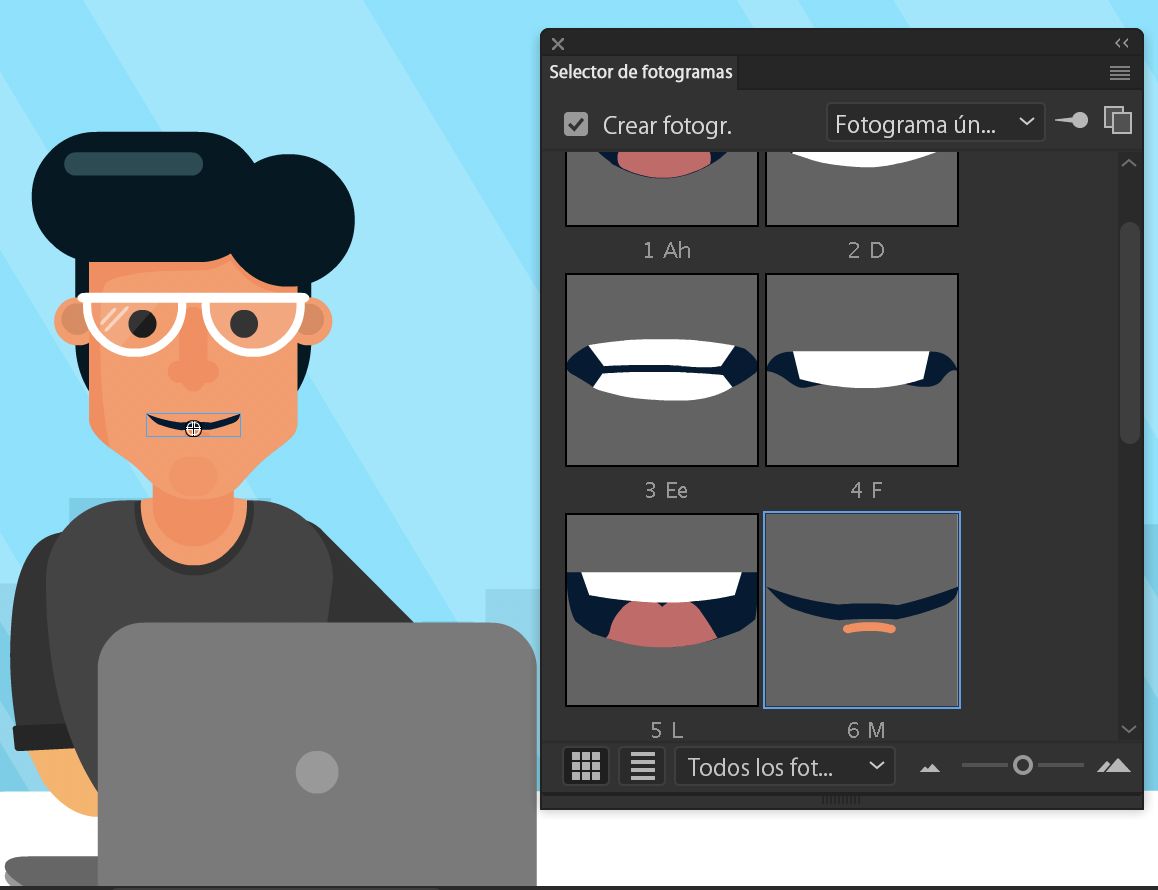 Personaje en un escenario