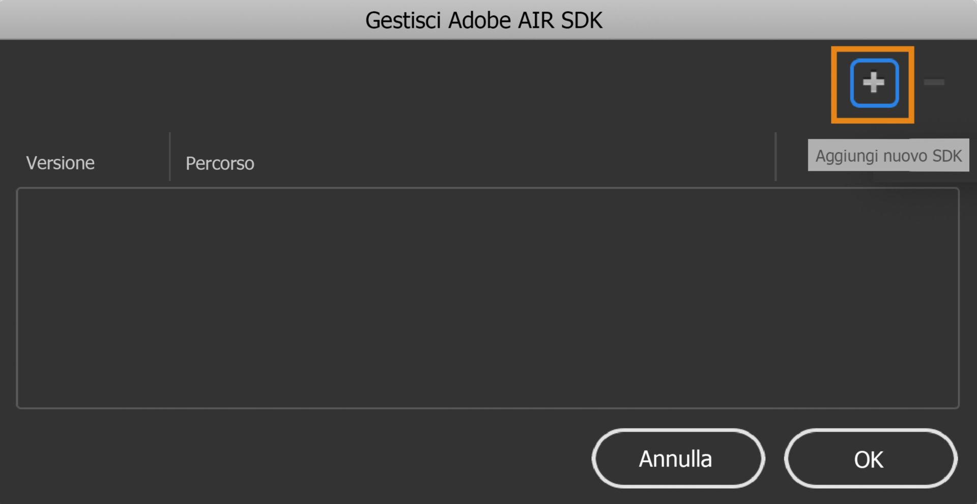Pulsante Aggiungi nuovo