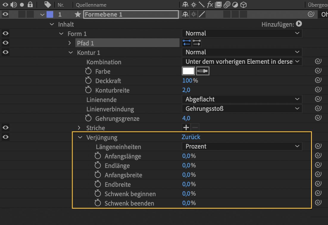 Menü „VERJÜNGUNG“
