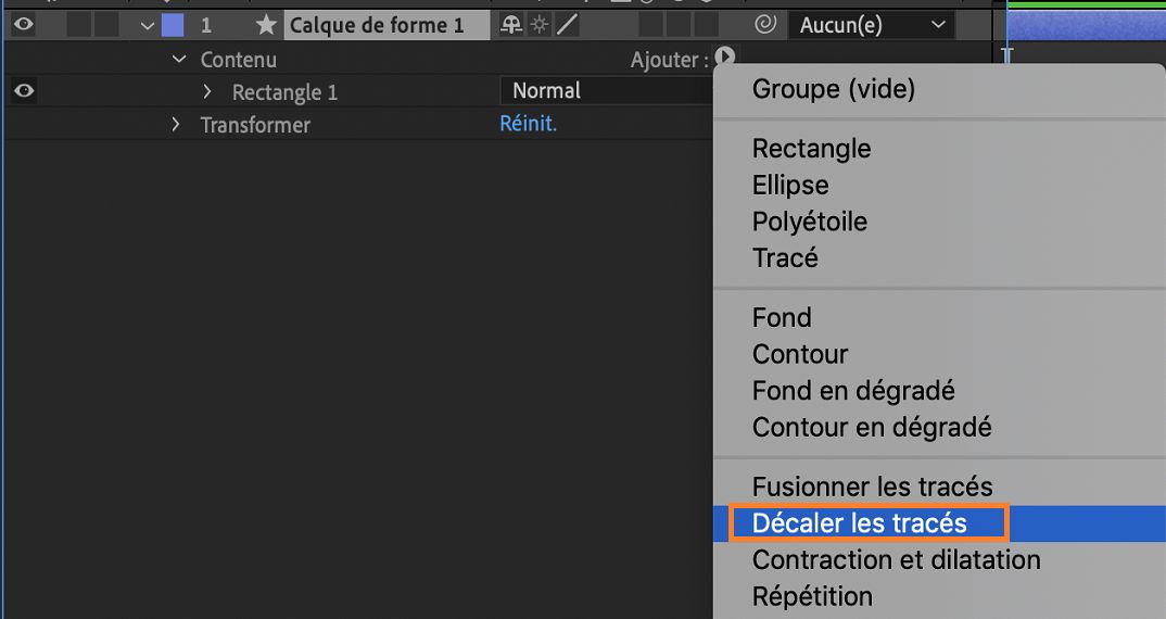 décaler les tracés