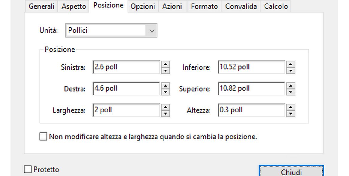 Proprietà dei campi