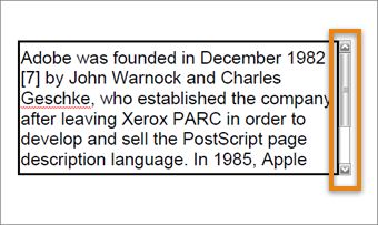 Dodajanje drsnega traka večvrstičnemu besedilu