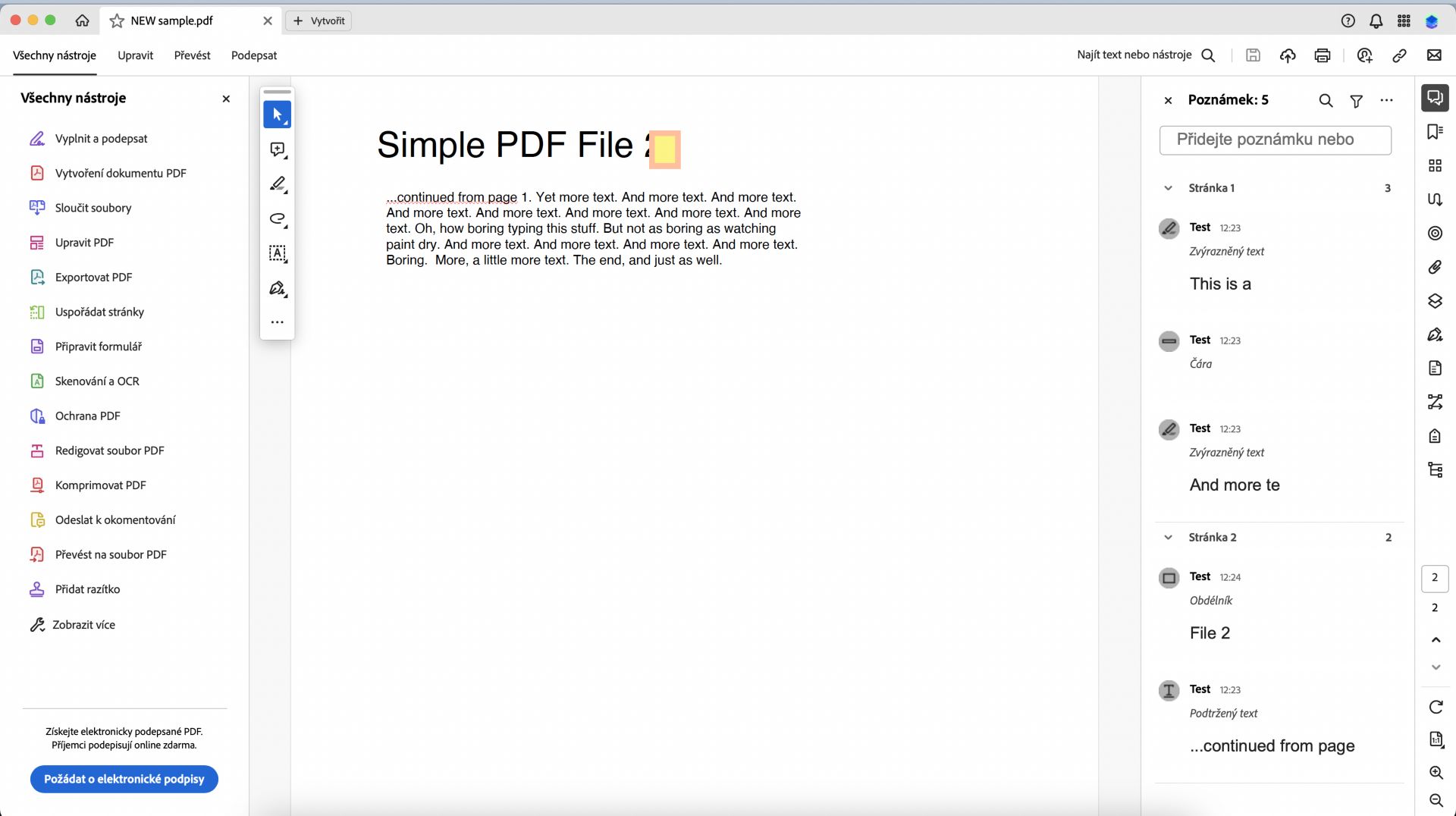 Posuvník se zobrazí v případě potřeby