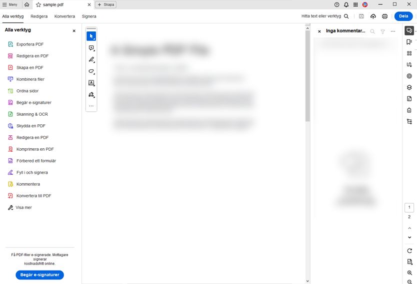 Skrollningslisten visas vid behov