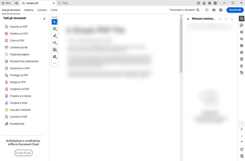 La barra di scorrimento viene visualizzata quando necessario
