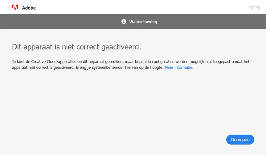 Fout bij starten