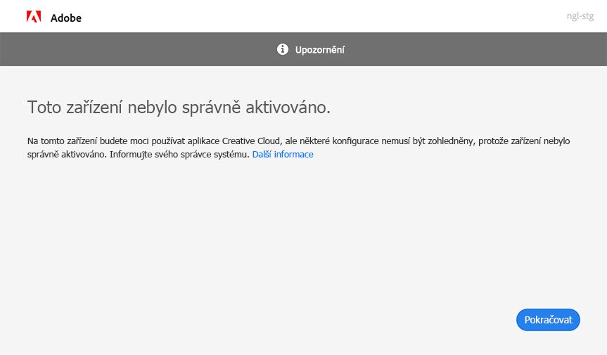 Chyba spuštění