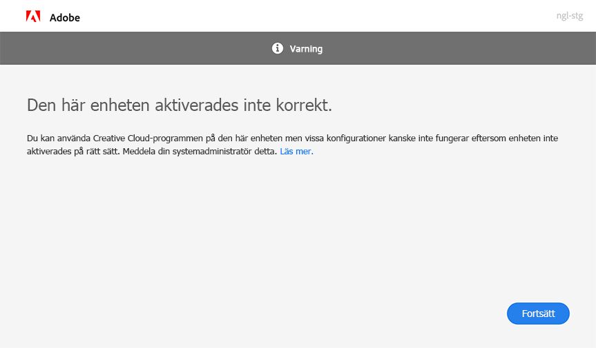 Fel vid start