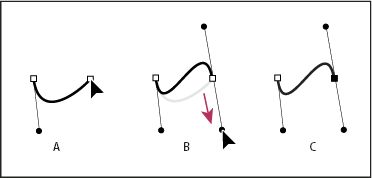 Herramienta Pluma de Photoshop: dibujo de una curva en forma de S
