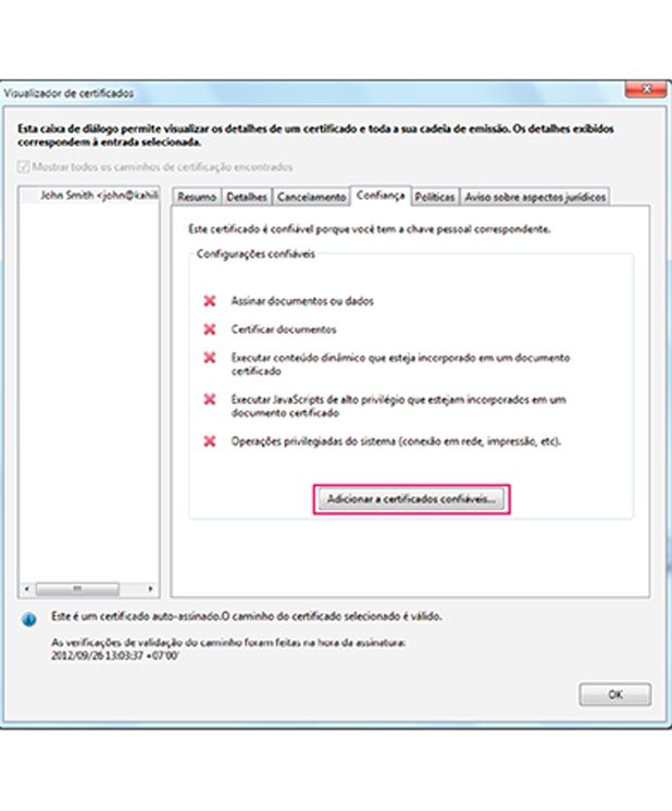 Um certificado autoassinado