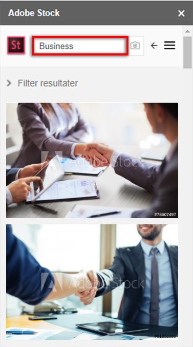 Søk i Adobe Stock