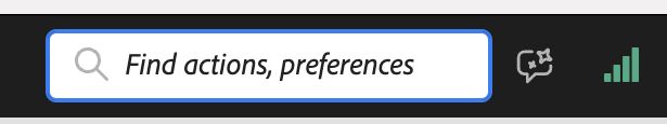 Sélection de l’icône de recherche pour rechercher des outils ou des préférences