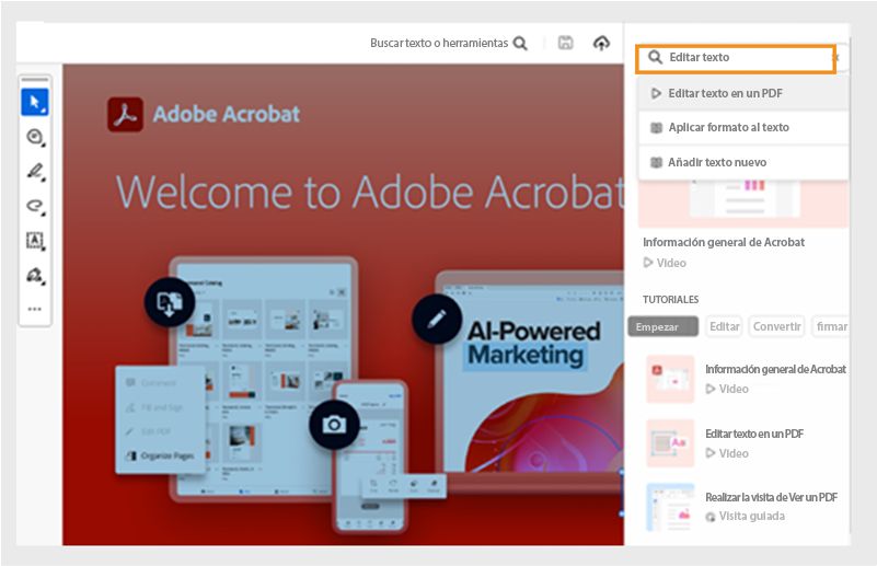 Barra de búsqueda en la Ayuda de in-app