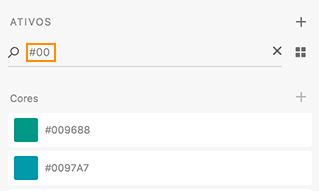 Pesquisar cores usando o código hexadecimal no Adobe XD