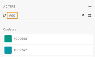 Recherche de couleurs à l’aide du code hexadécimal dans Adobe XD