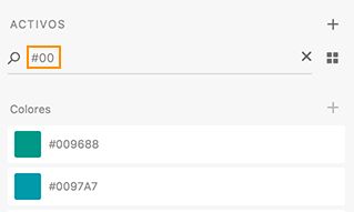 Buscar colores usando el código hexadecimal en Adobe XD