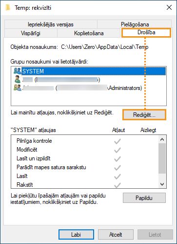 Cilne Drošība Windows sistēmā