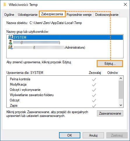 Karta Zabezpieczenia w systemie Windows