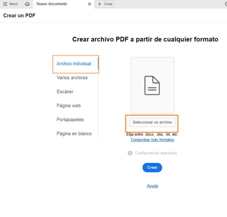 Seleccionar un archivo