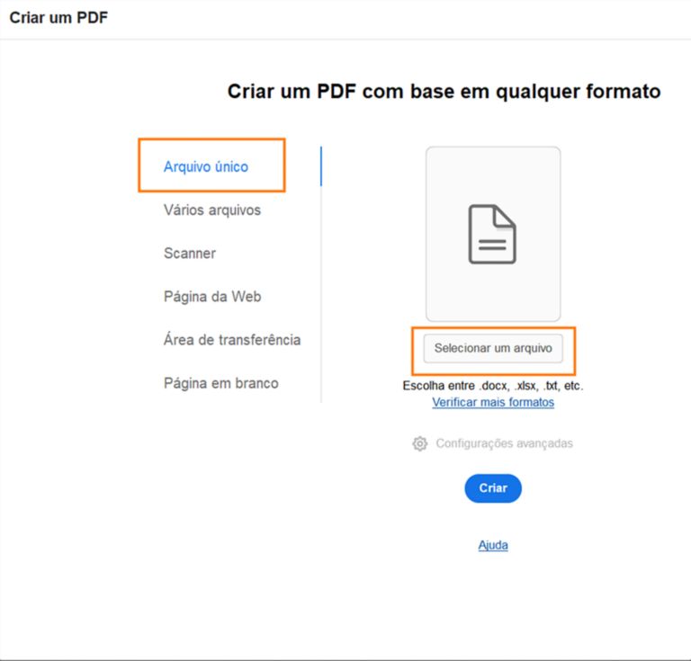 Selecionar um arquivo