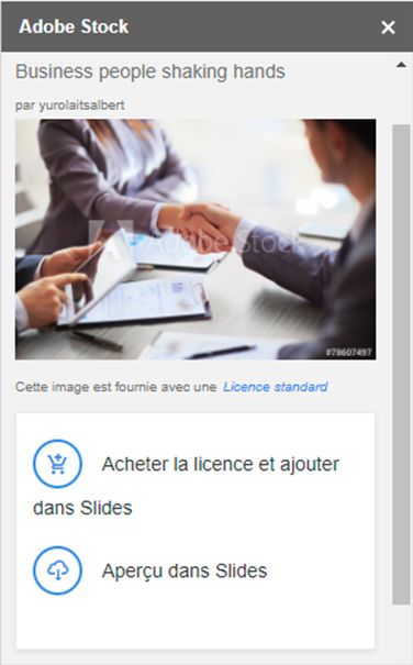 Aperçu de l’image sélectionnée dans Slides