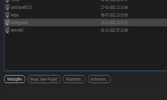 Verwalten von Team-Projekten