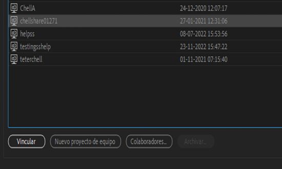 Administrar proyecto de equipo